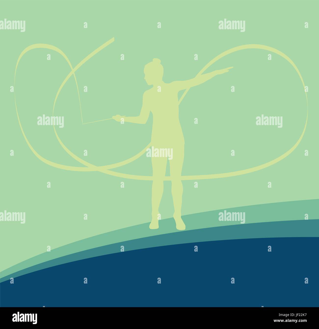 Gymnast ribbon female dance vector background Stock Vector Image & Art