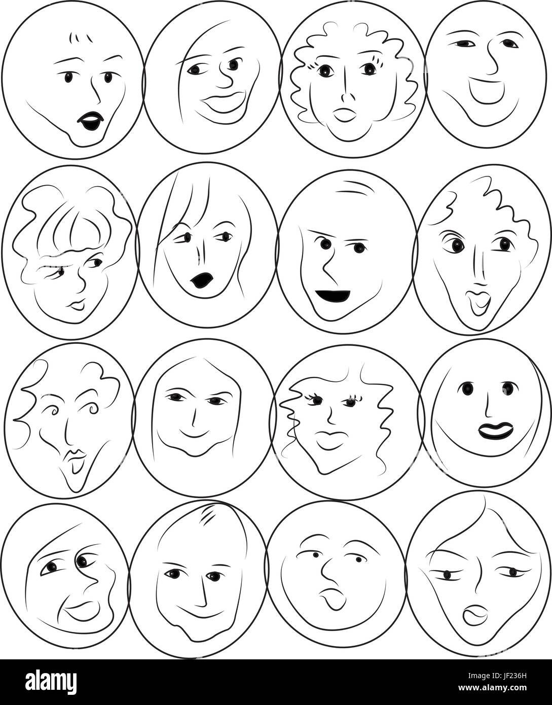 woman, humans, human beings, people, folk, persons, human, human being, laugh, Stock Vector