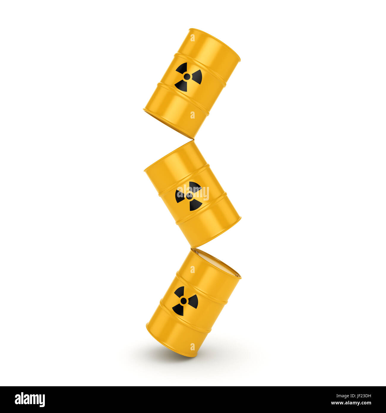 3D rendering radioactive barrels Stock Photo - Alamy