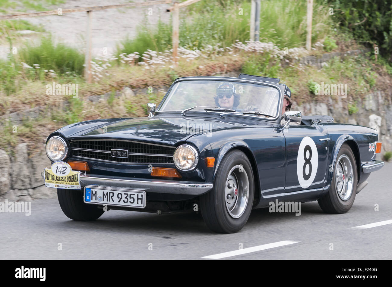 South Tyrol Rallye 2016 Triumph TR6 side Stock Photo - Alamy