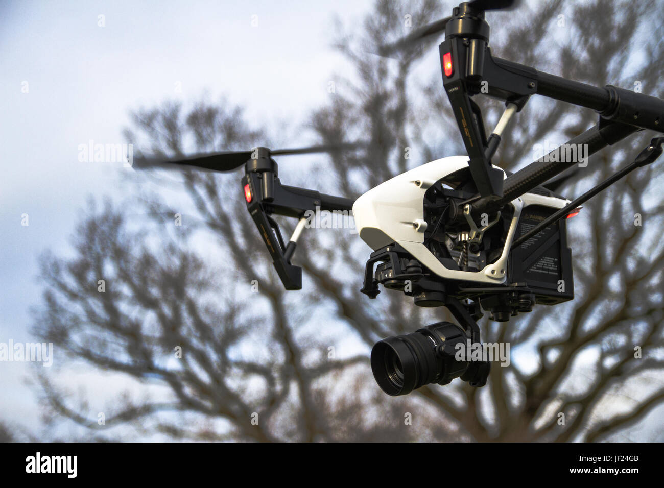 A DJI Inspire 1 Pro with a Zenmuse X5 Camera payload in flight Stock Photo  - Alamy