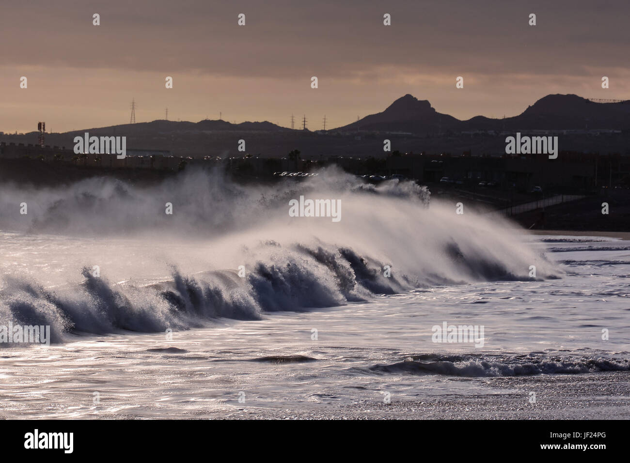 Large Waves Breaking on the Coast Stock Photo - Alamy
