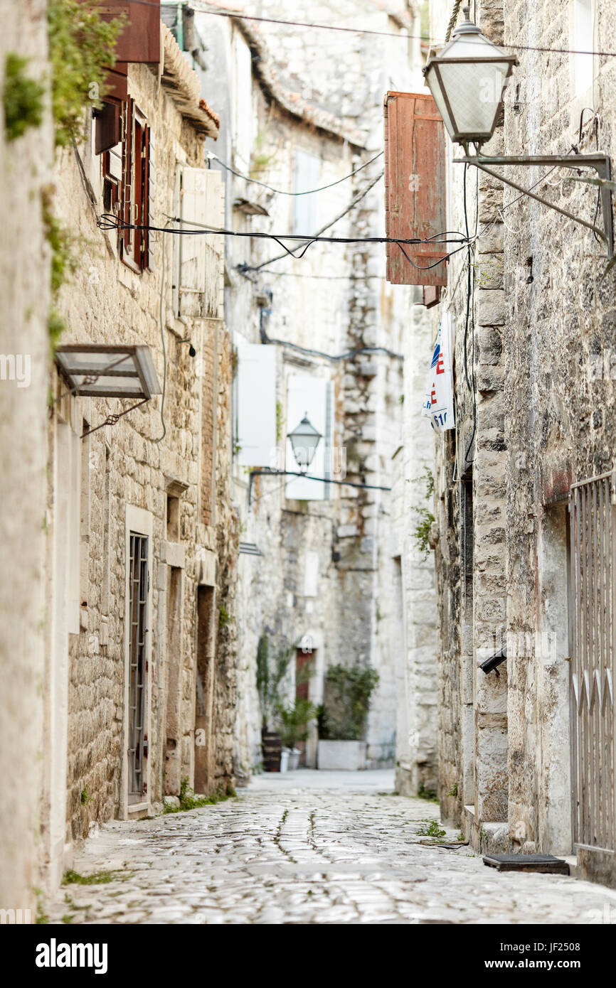 Cobblestone street in old town Stock Photo - Alamy