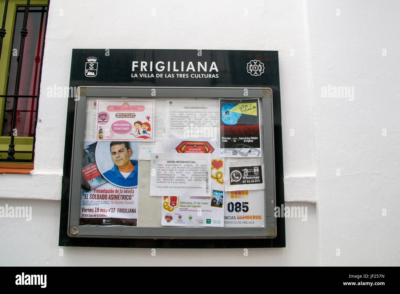 A Notice Board On The Wall Of The Town Council Offices In Frigiliana 