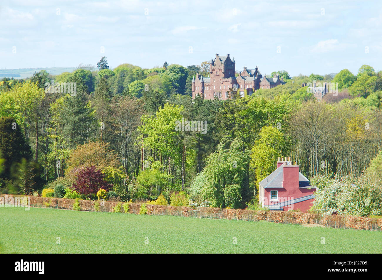 looking northwards to Ayton castle in Berwickshire Stock Photo Alamy
