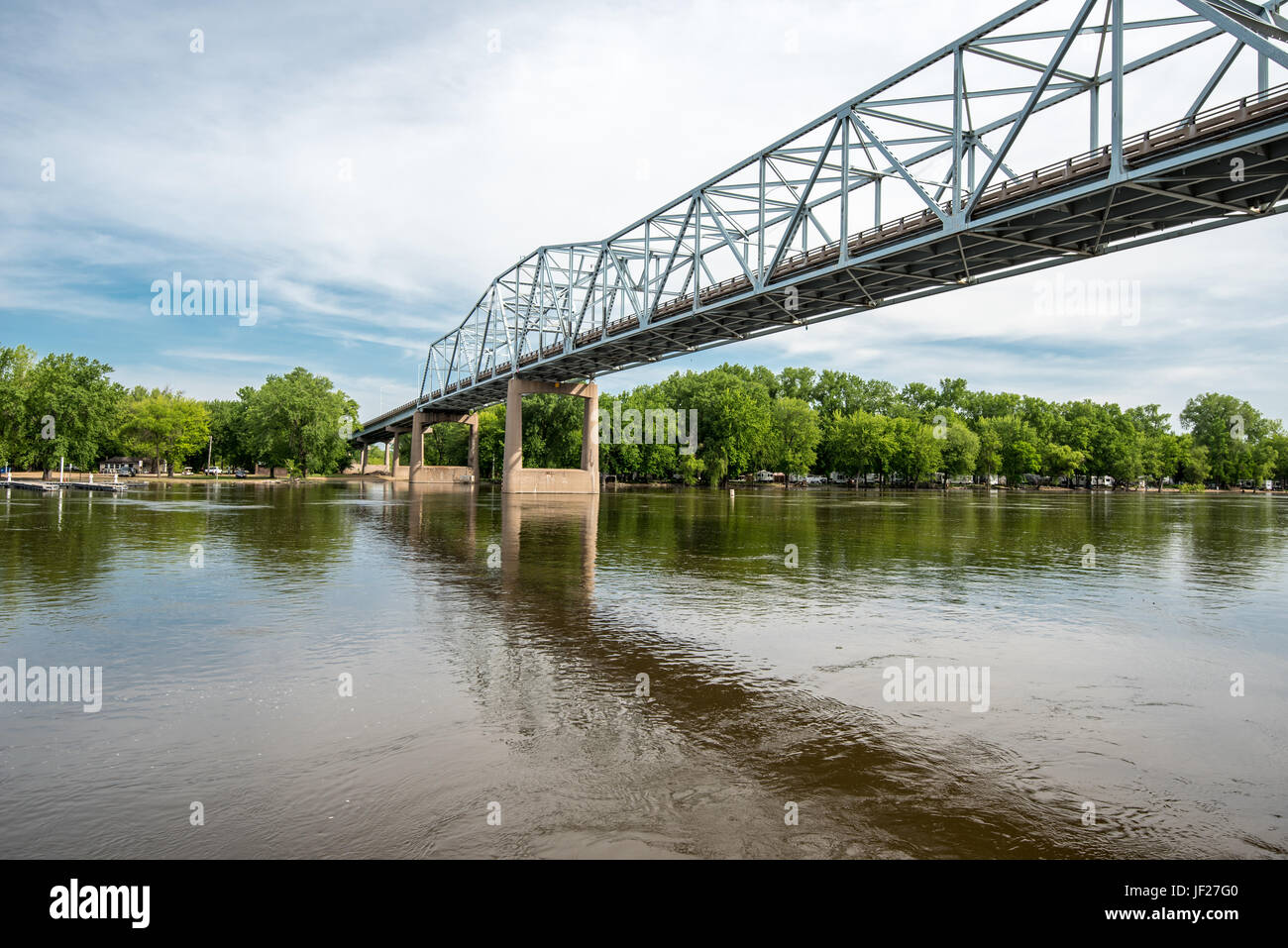 Red Wing Bridge Crosses the Mississippi River at Red Wing, Minnesota 