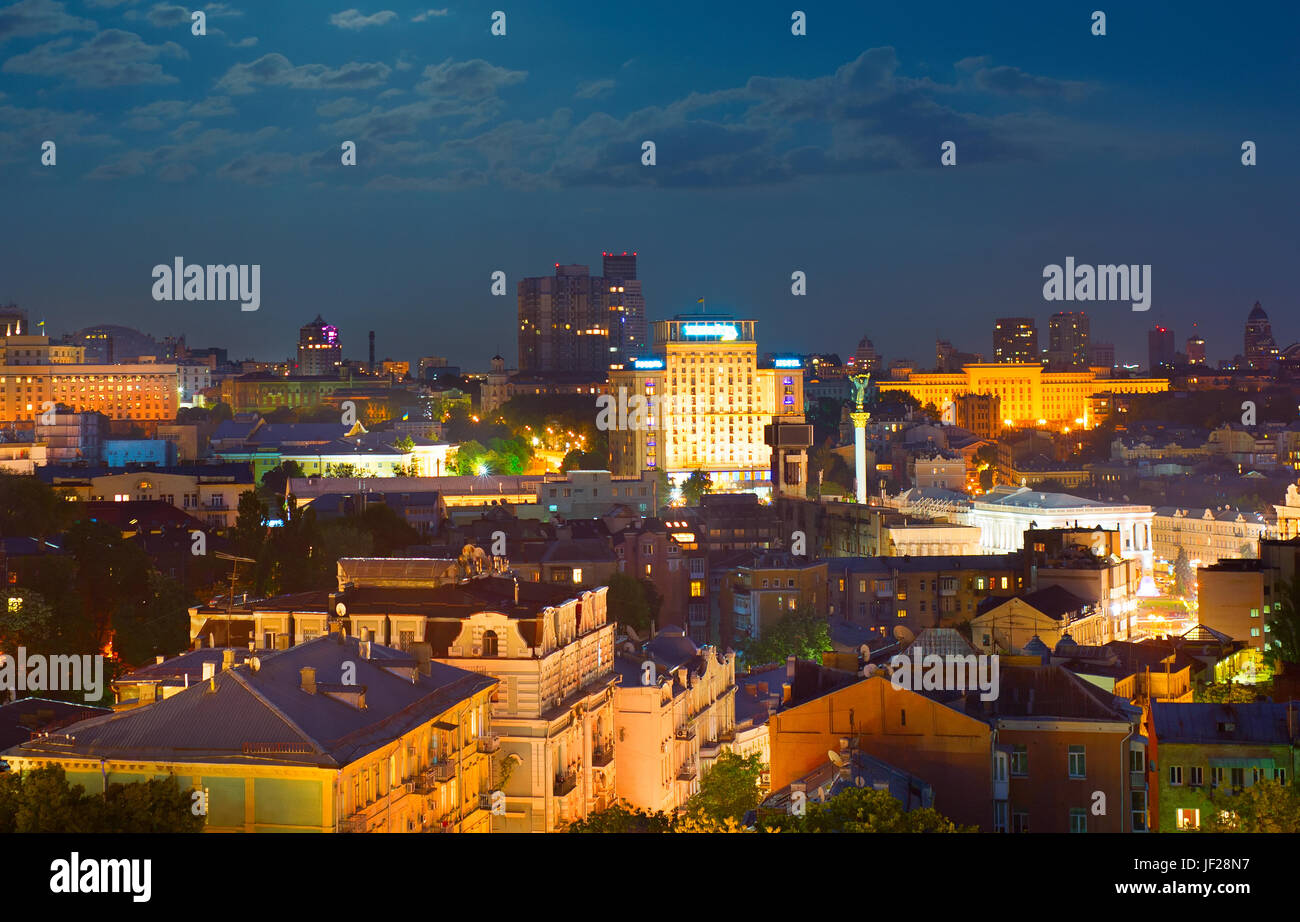 Kiev At Night. Ukraine Stock Photo - Alamy