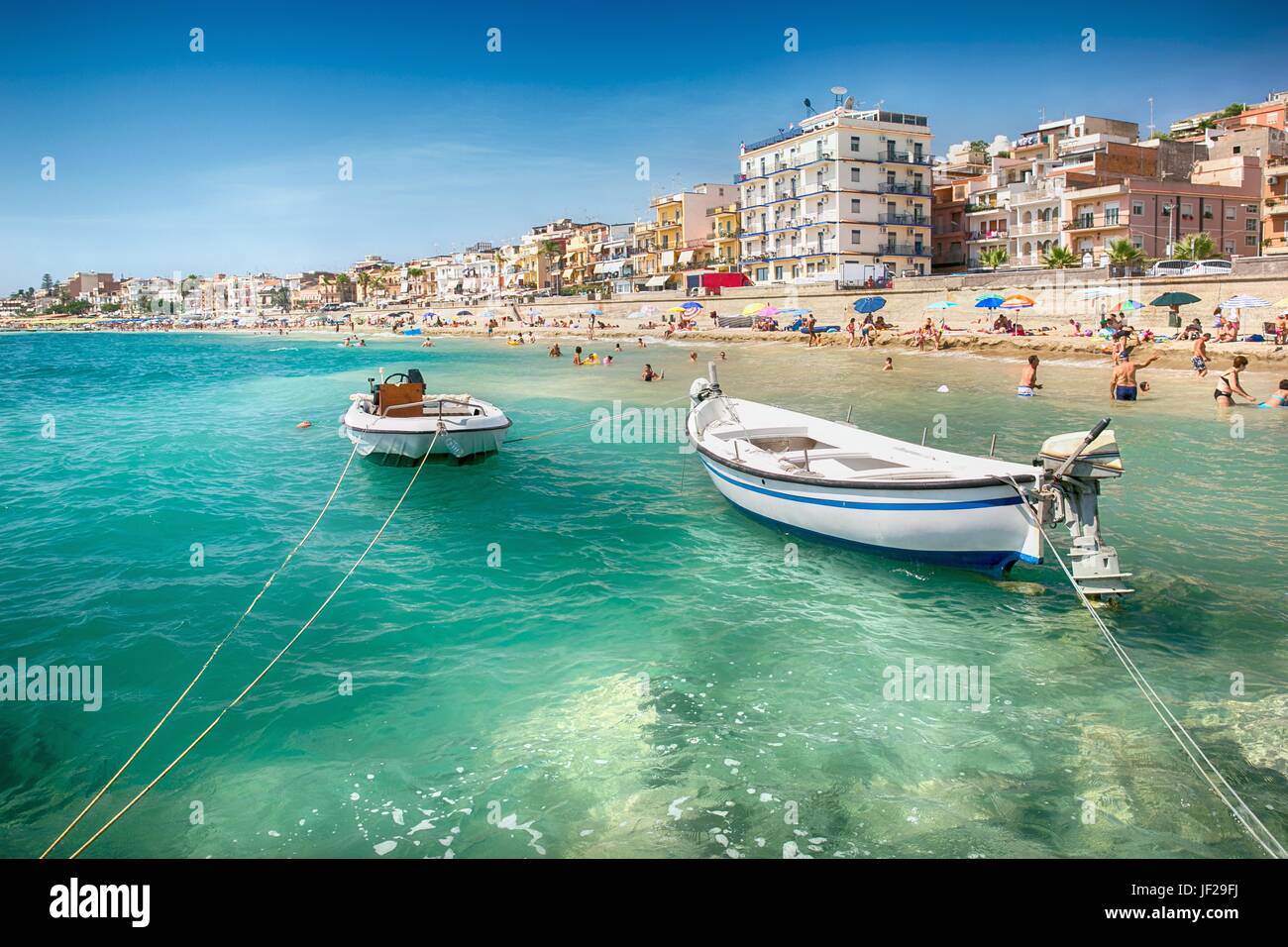 Beach of Giardini Naxos Stock Photo