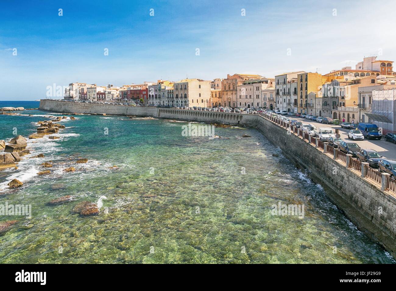 Panoramic view of the ancient Ortigia island Stock Photo