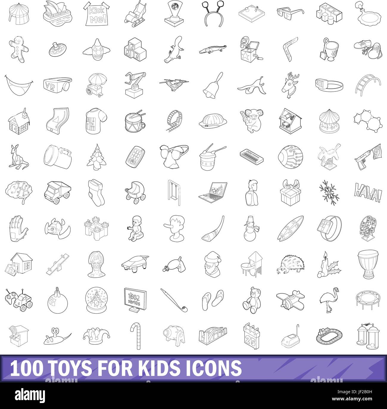 100 toys for kids cons set, outline style Stock Vector Image & Art - Alamy