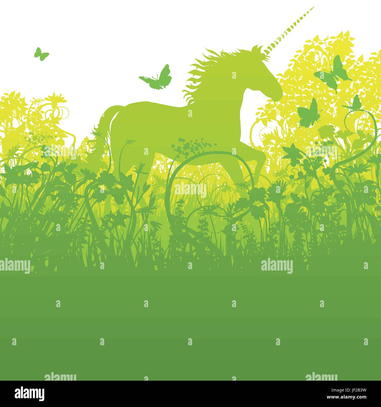 unicorn in the forest Stock Vector Image & Art - Alamy
