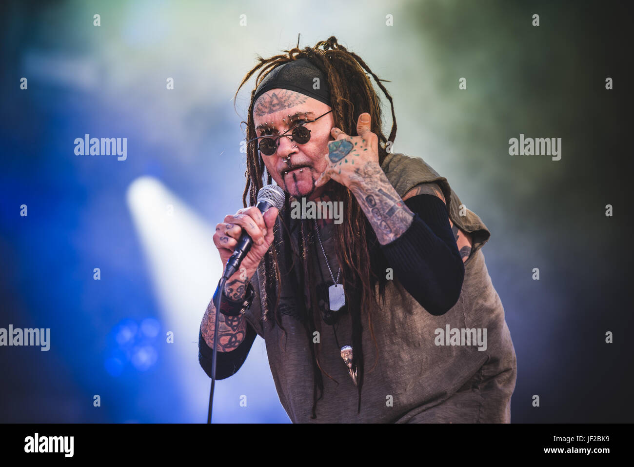 June 16, 2017: Ministry performing live at the Hellfest Festival 2017 in Clisson, near Nantes Photo: Alessandro Bosio Stock Photo