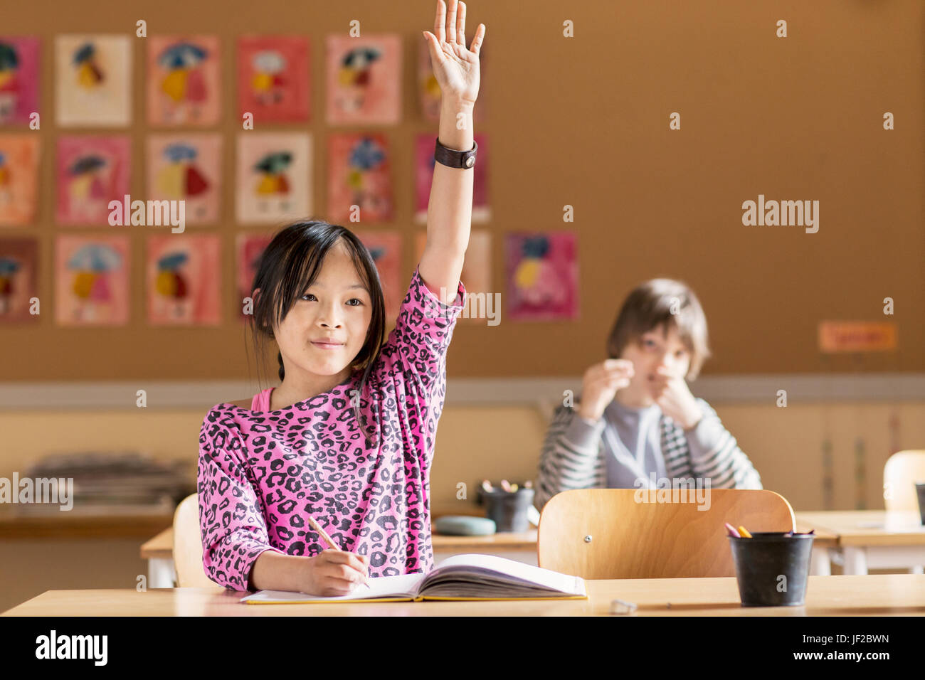 Good Looking Inclass Girl in class Stock Photo - Alamy