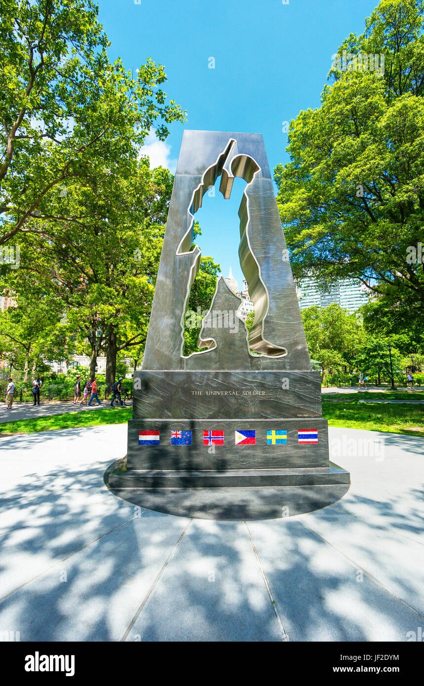 New York Korean War Veterans Memorial in Battery Park Stock Photo