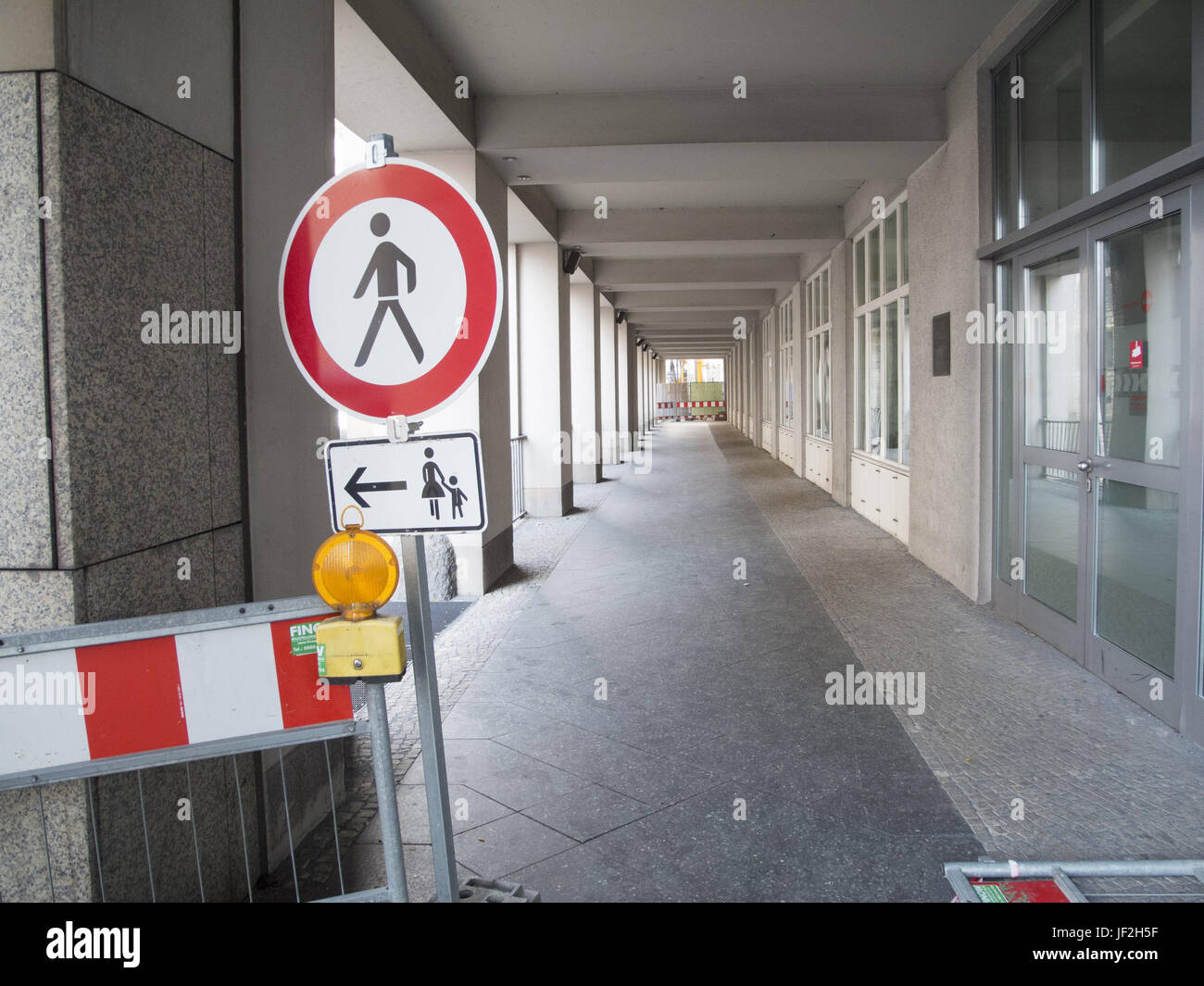 Construction site forbidden passage in Berlin Stock Photo