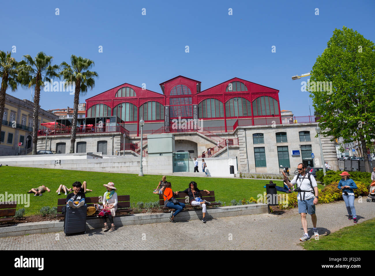 PORTO, PORTUGAL - April 17, 2017: People at Old Town streets of Porto. Porto is the famous tourist destiantion in Portugal Stock Photo