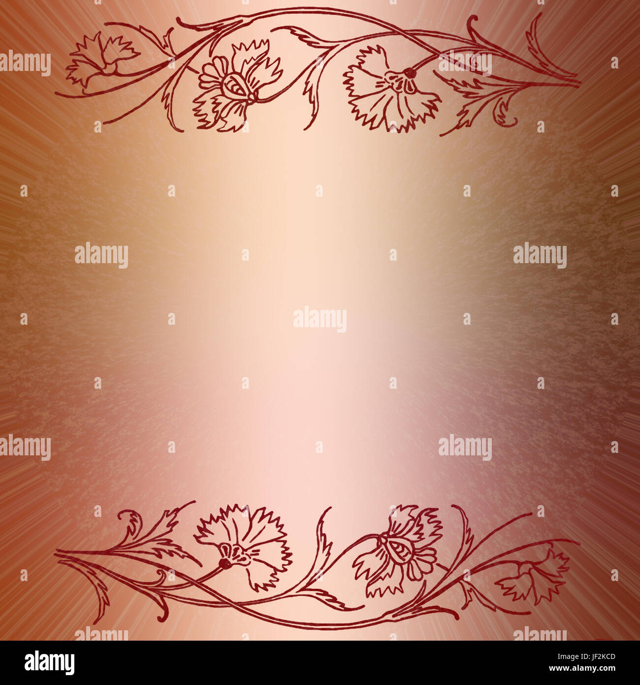 Floral frame with red ornament Stock Photo - Alamy