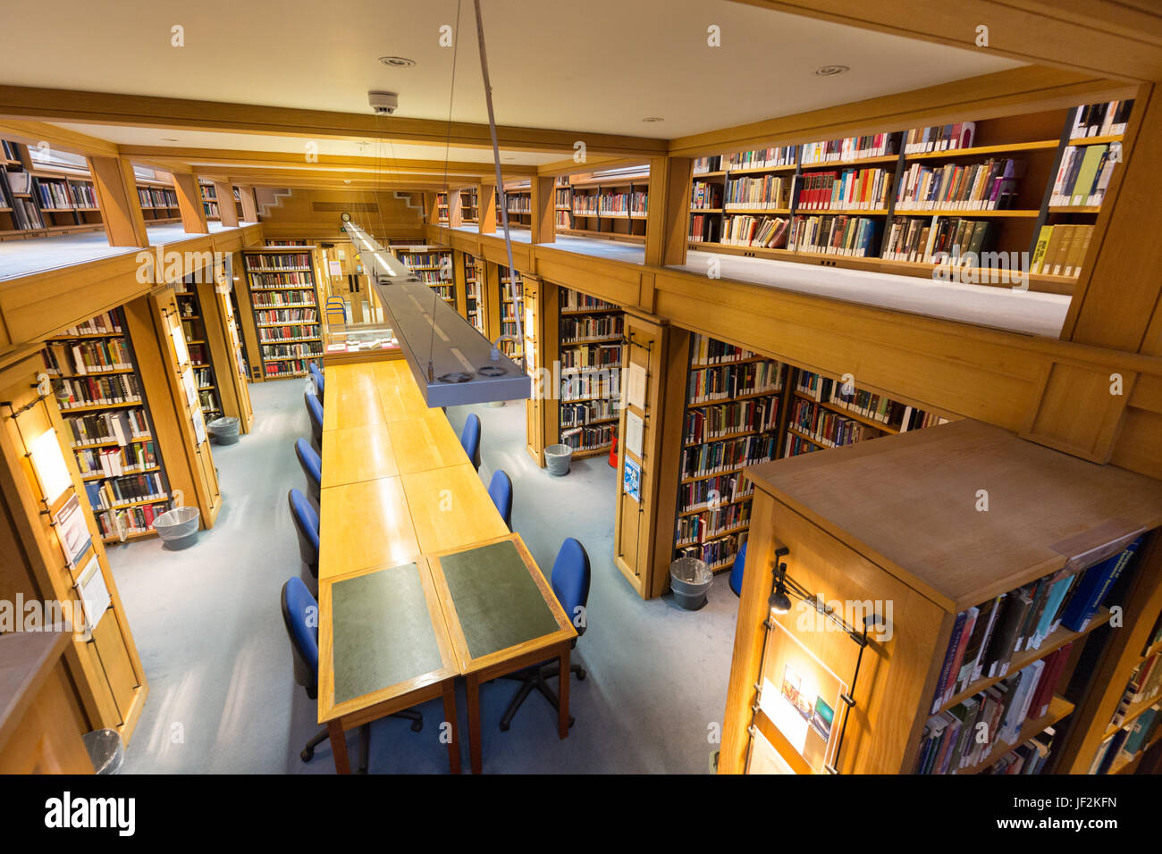 Queens College Cambridge, College library interior; Cambridge UK Stock Photo