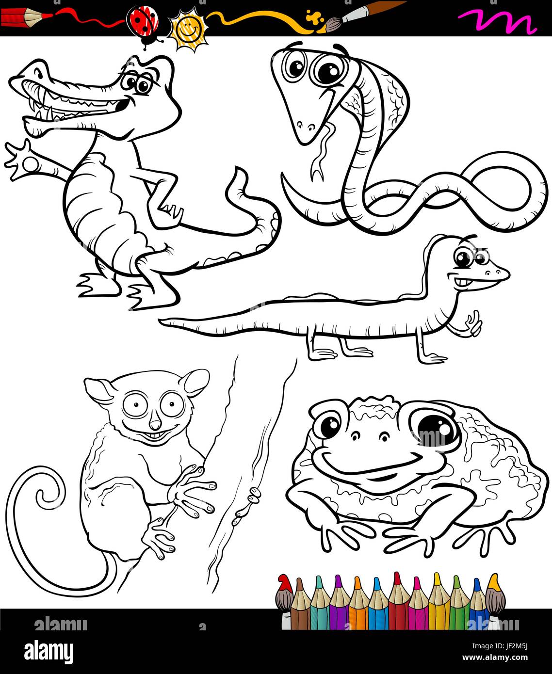 animal, lizard, crocodile, character, toad, cobra, cartoon, laugh, laughs, Stock Vector