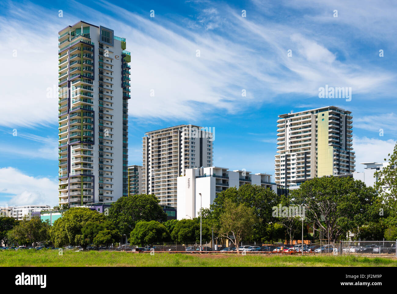 Developing Darwin skyline as new highrise apartment blocks spring up. Northern Territory, Australia. Stock Photo