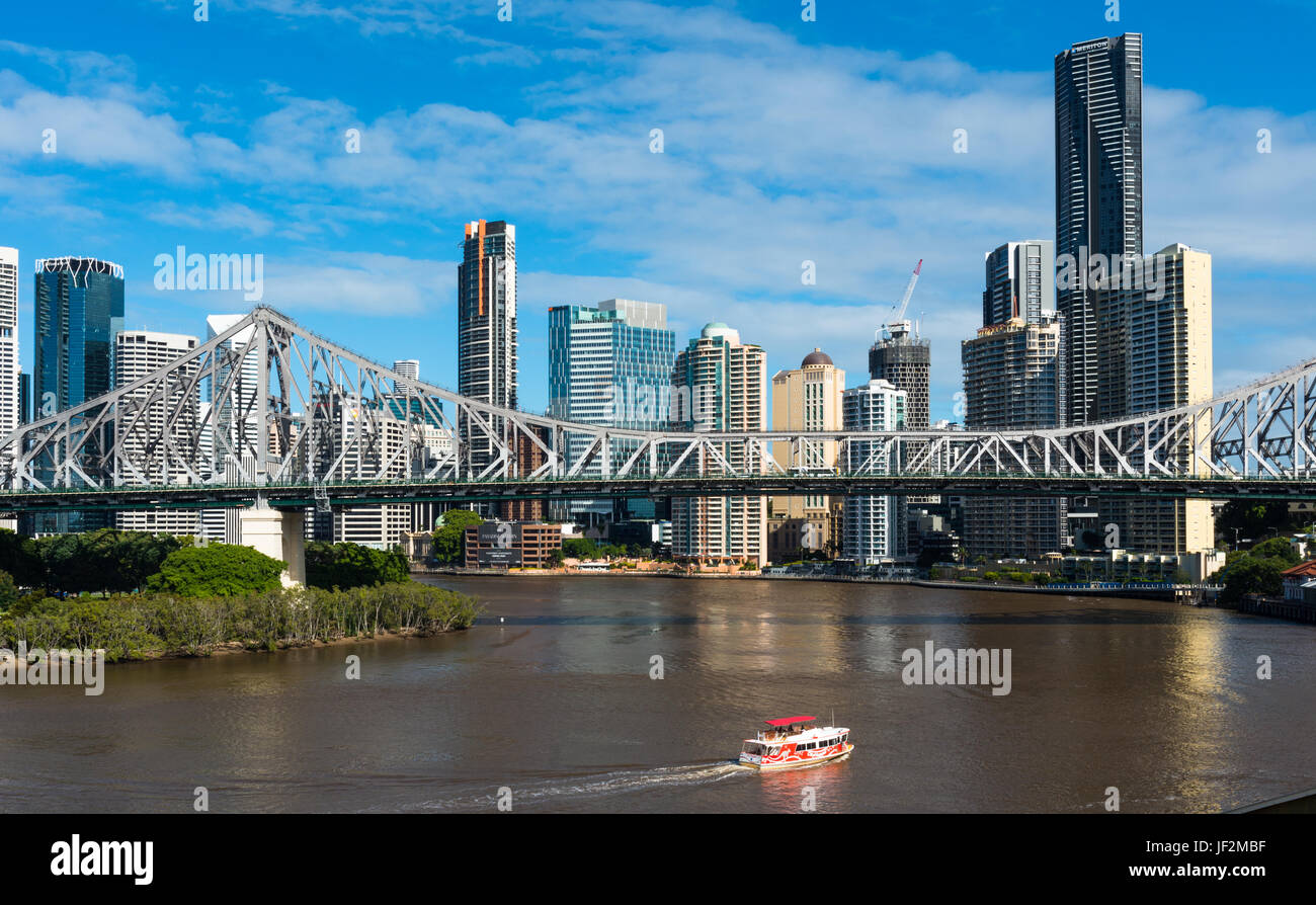 Brisbane City Skyline With Story Bridge. Queensland. Australia Stock ...