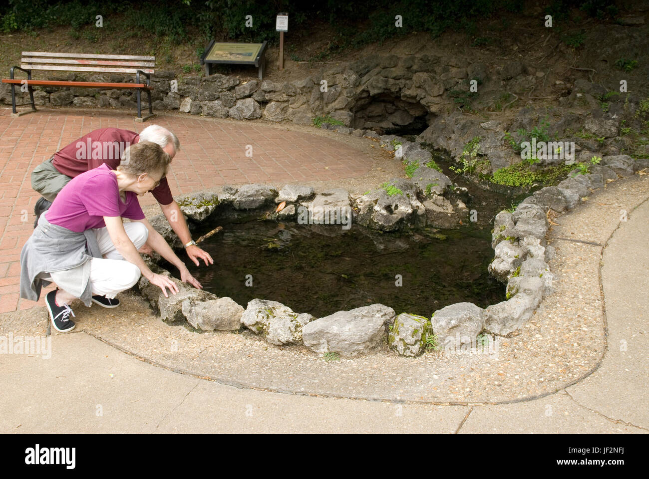 Open hot springs in Hot Springs National Park, Arkansas, USA Stock