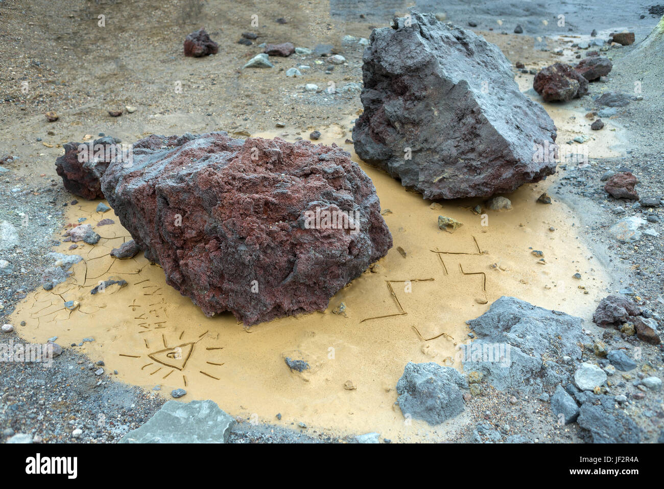 Mud bath in crater of Mutnovsky volcano Stock Photo Alamy