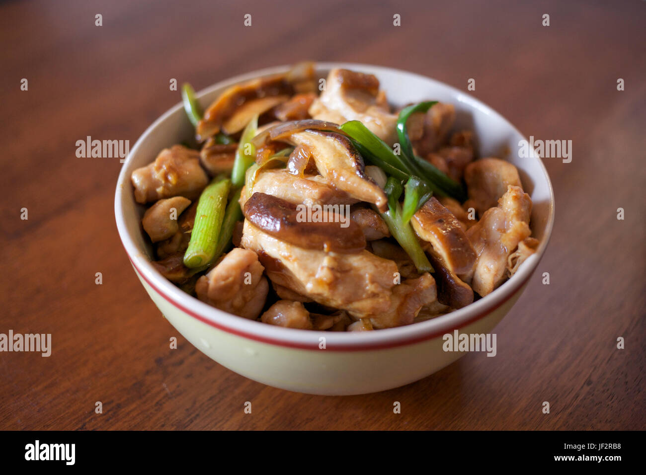 organic chicken and shiitake mushroom recipe Stock Photo - Alamy