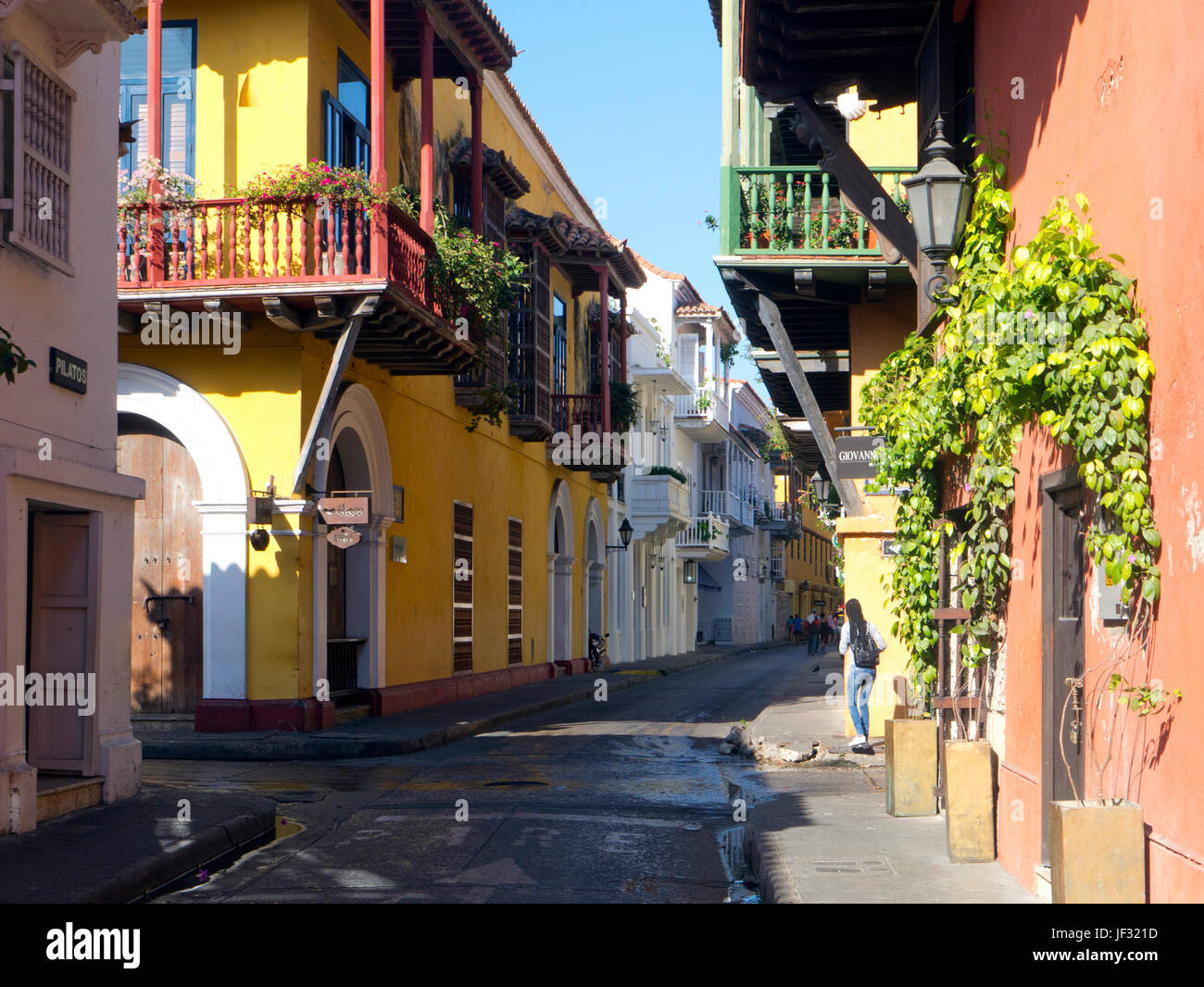 Colonial houses, old town, Cartegena, Colombia Stock Photo