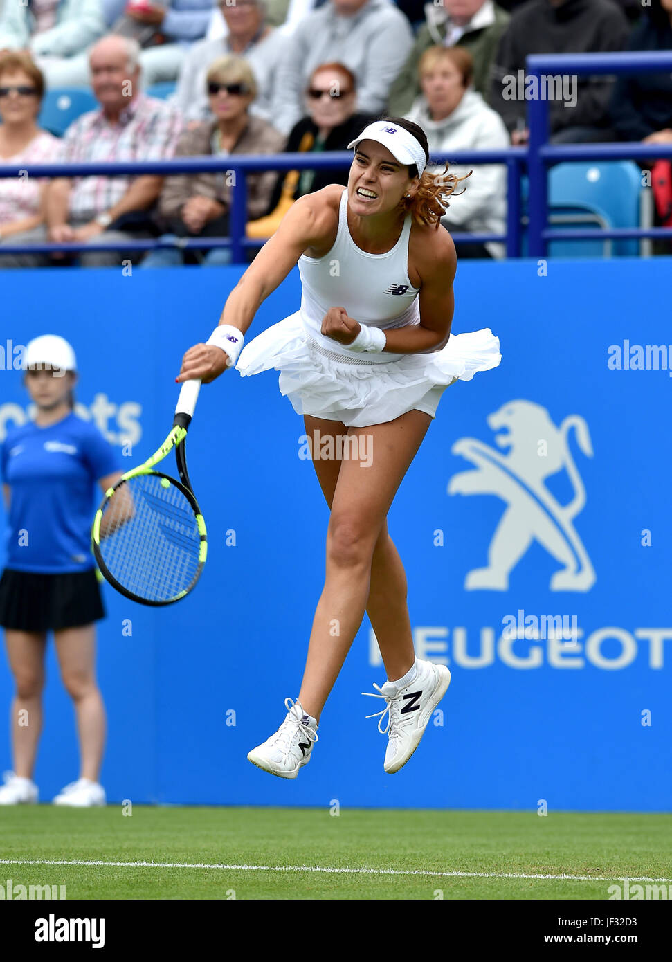Sorana Cirstea of Romania in action at the Aegon International Eastbourne tennis tournament at Devonshire Park , Eastbourne Sussex UK . 28 Jun 2017 Stock Photo