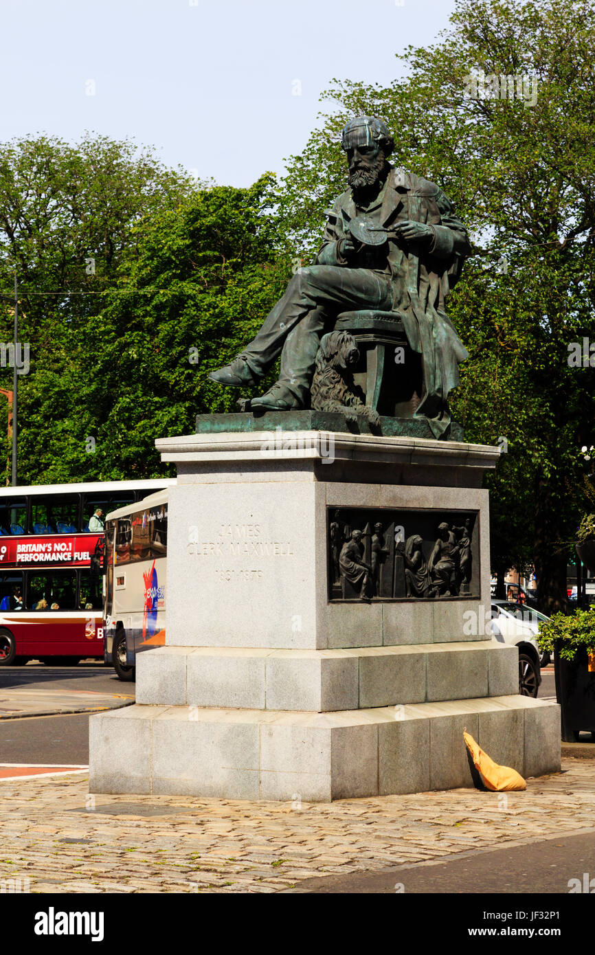 Memorial statue to Scottish scientist James Clerk Maxwell, George Street, Edinburgh. Stock Photo