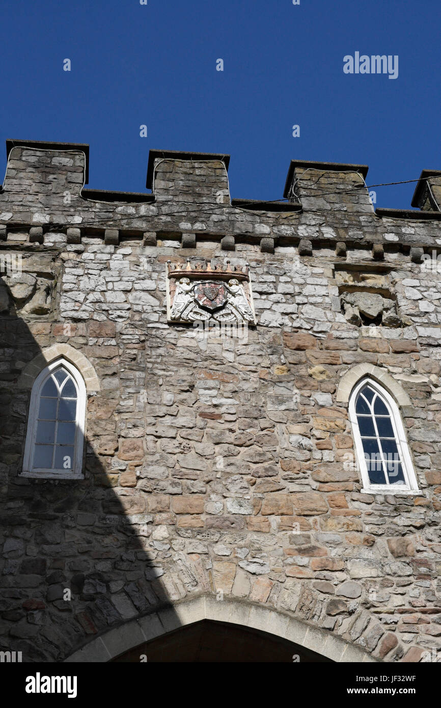 Town Gate, Chepstow Wales, UK Medieval building grade I isted Stock Photo