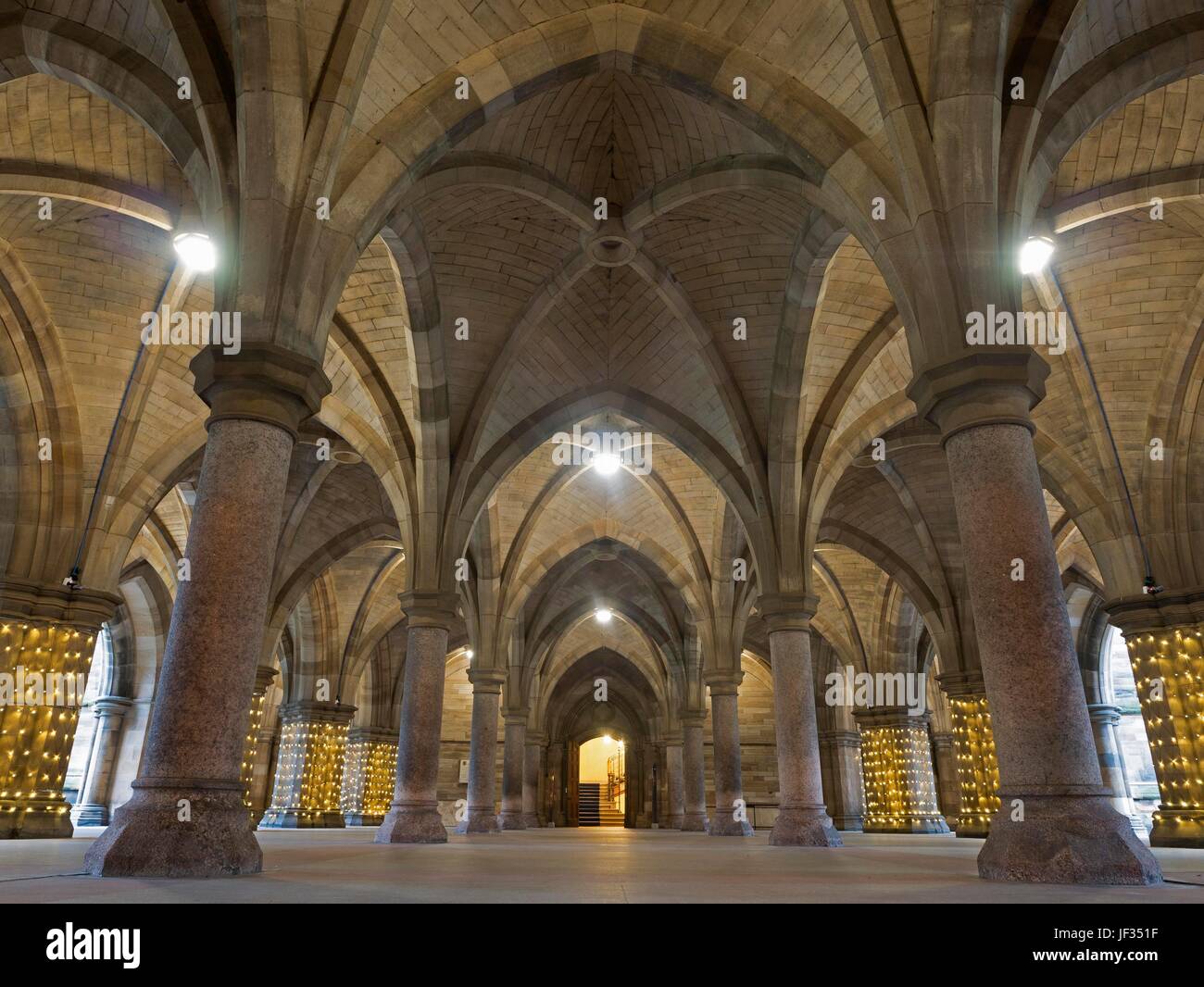 Glasgow university cloisters Stock Photo