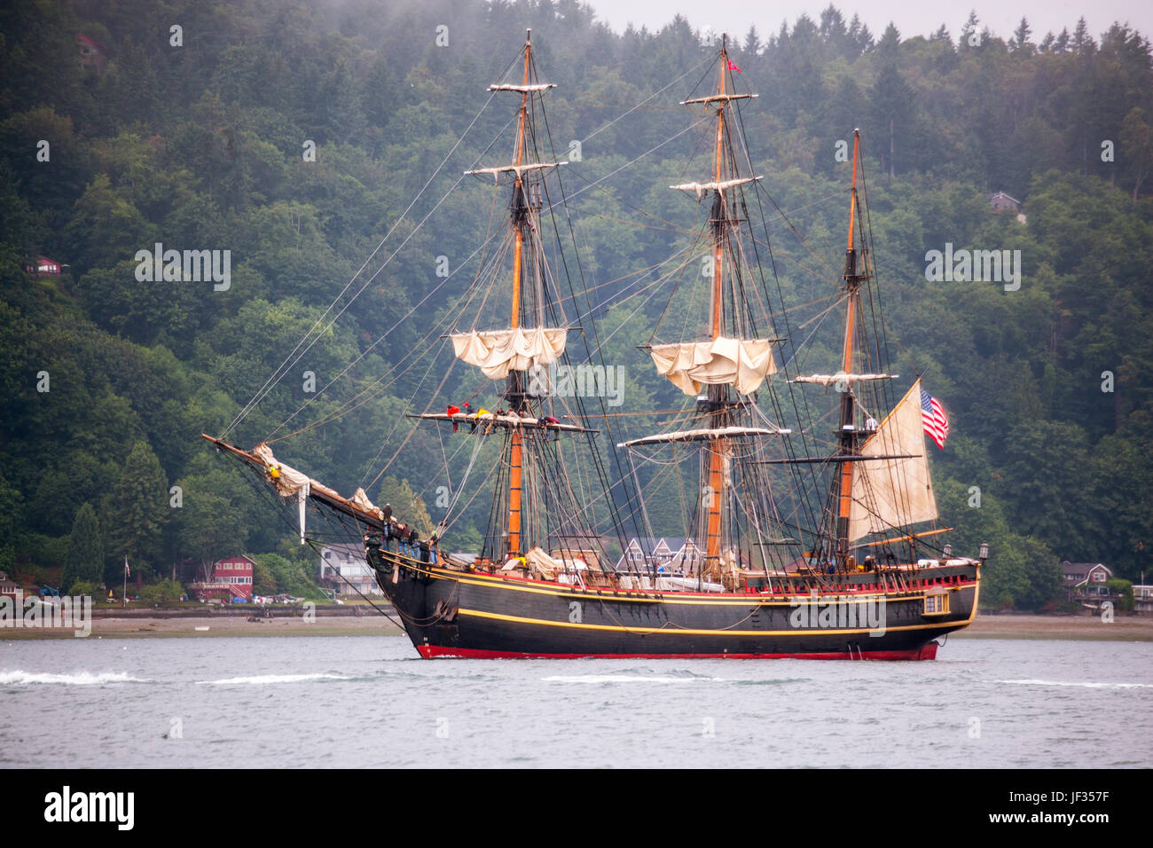 The Bounty, replica of HMS Bounty and used in the movie, Mutiny on the Bounty, starring Marlon Brando. Sunk during Hurricane Sandy in 2012. Stock Photo