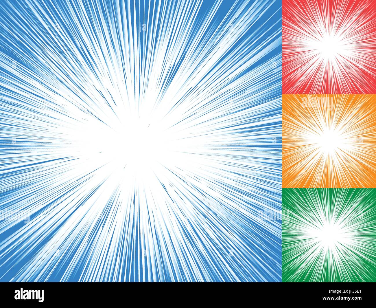 Starburst, sunburst, rays of light element. Circular, radial lines pattern as glimmer, glitter, gleam, spotlight effect Stock Vector