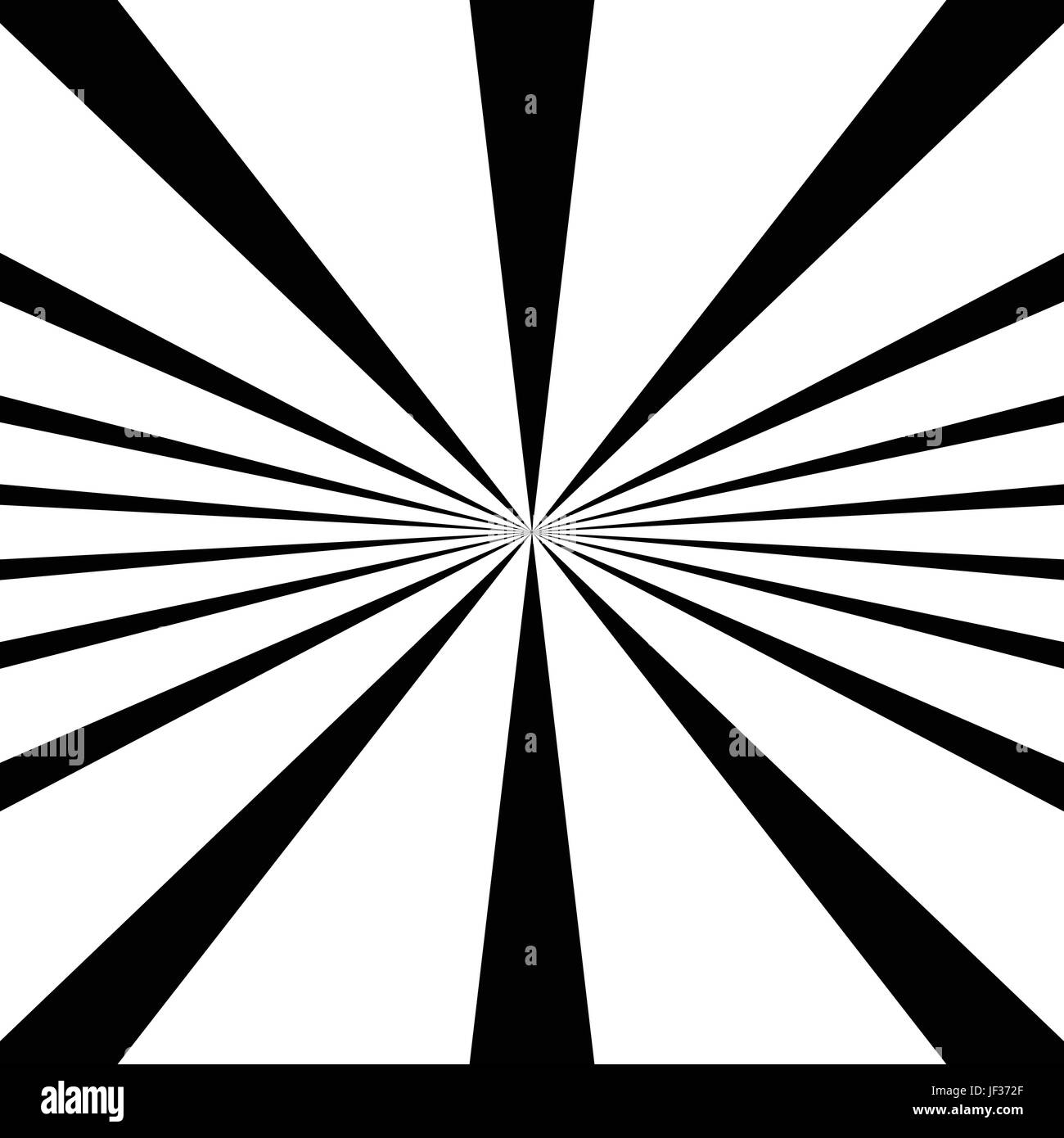 Circular pattern of radial, radiating lines. Monochrome starburst ...