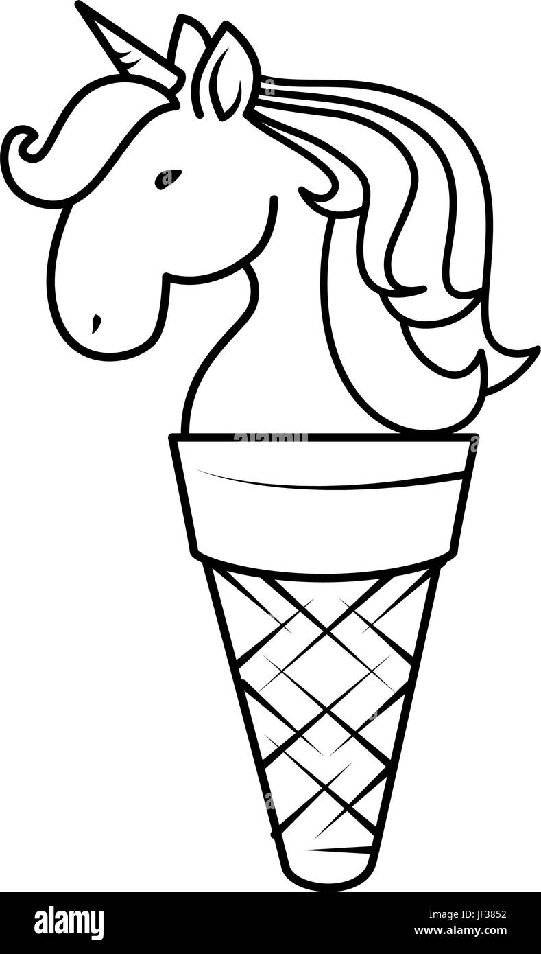 Unicorn Ice Cream Coloring Pages : Ice Cream Sundae Coloring Page