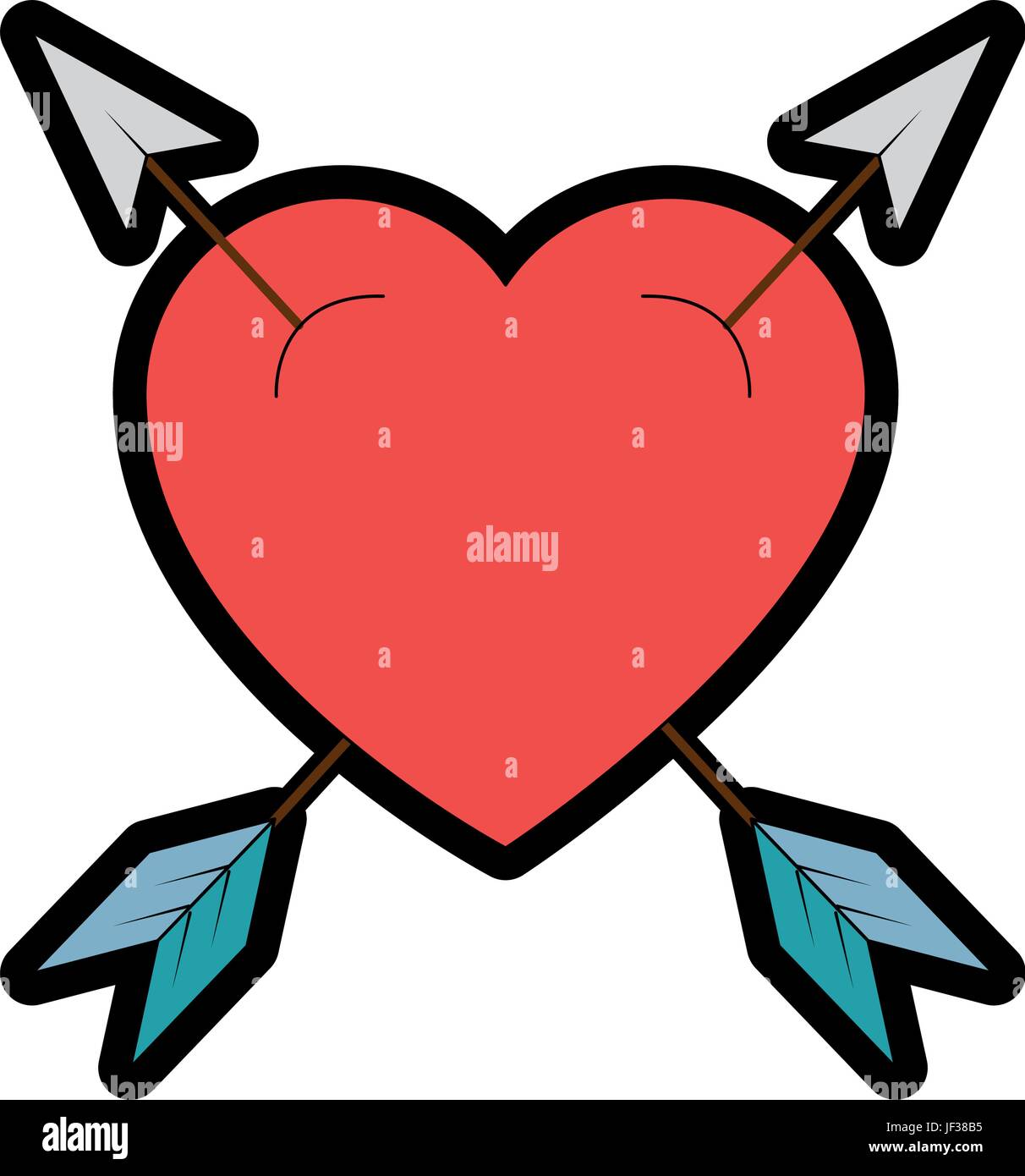 arrowed heart icon over white background colorful design vector ...