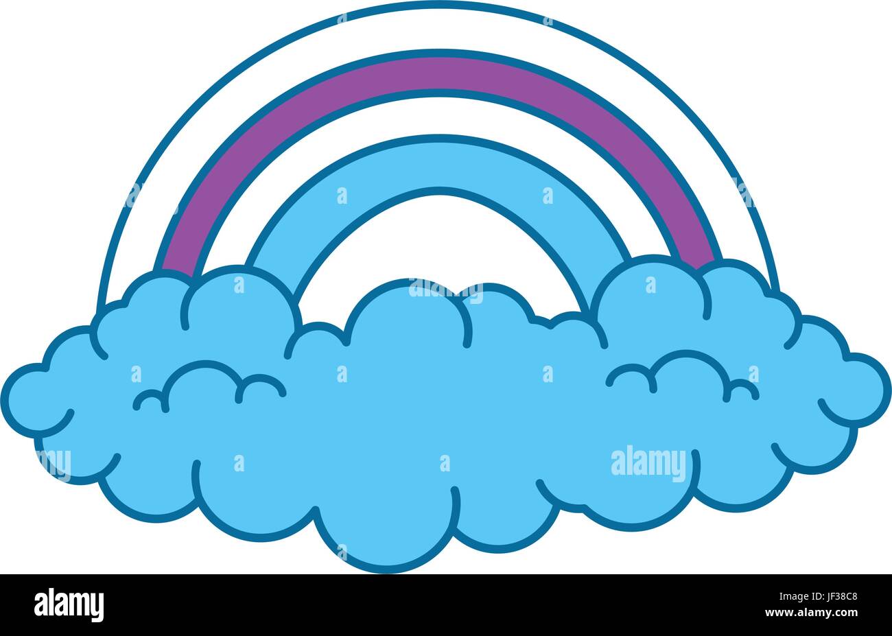 rainbow with clouds icon over white background colorful design vector ...