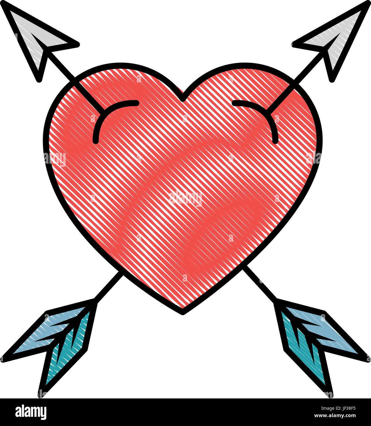 arrowed heart icon over white background colorful design vector ...