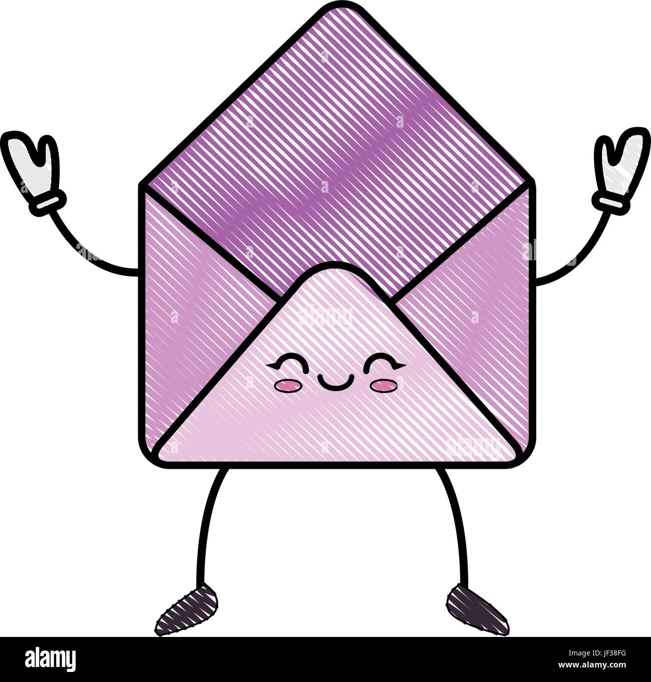 kawaii envelope icon over white background colorful design vector ...