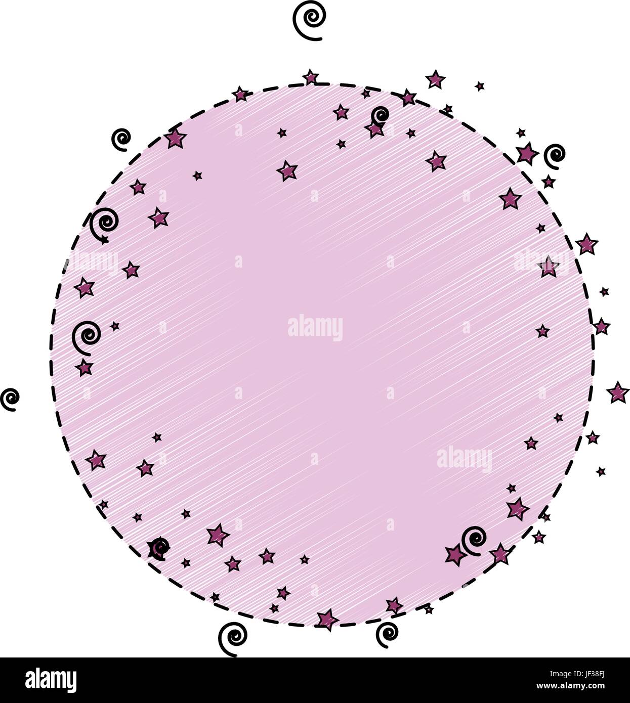 frame with decorative stars around icon over white background colorful ...