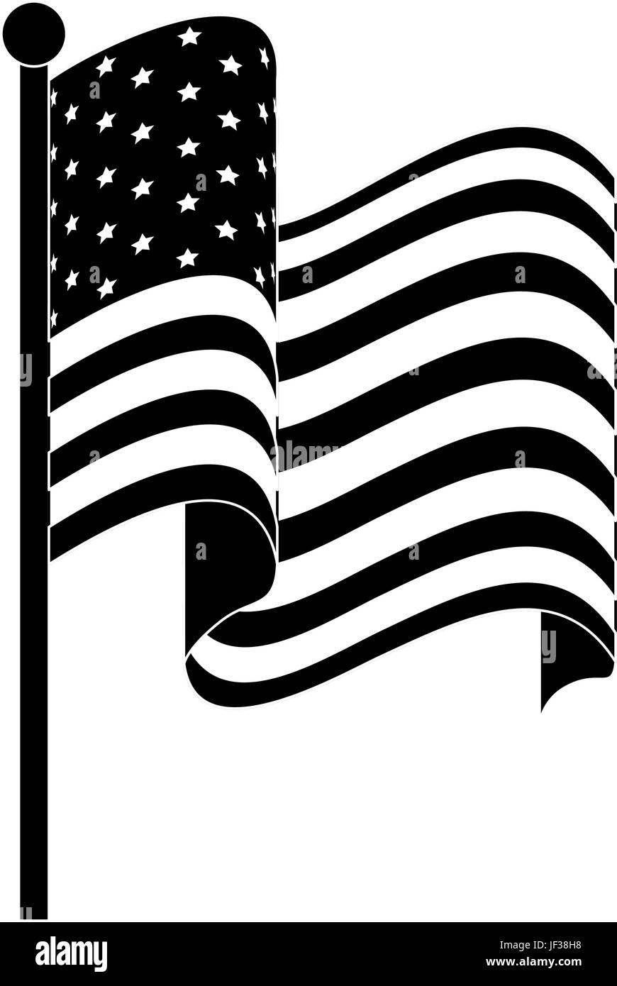 united states of america flag icon over white background vector ...