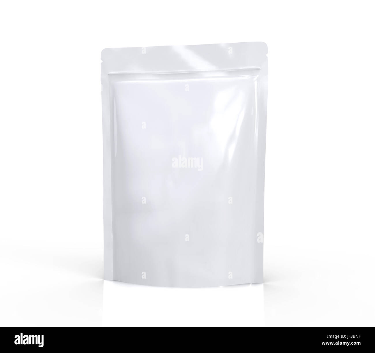 blank 3d rendering white zipper pouch for design element use, isolated