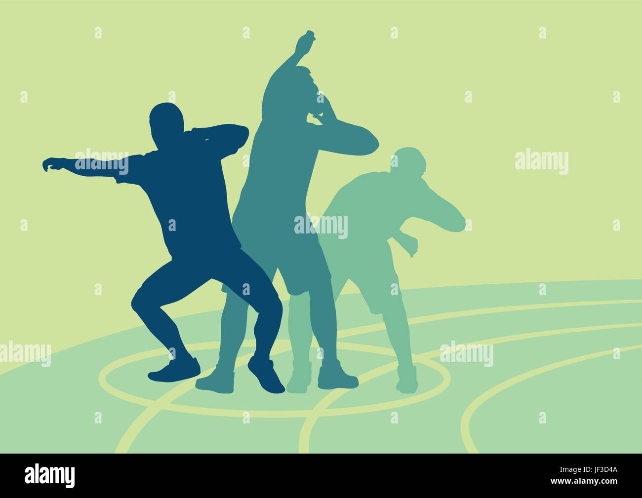 Shot put athlete track and field athletics vector background concept