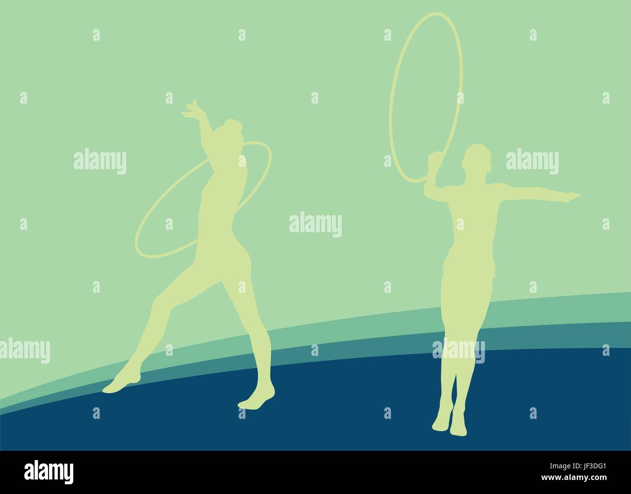 Female gymnast with hoop vector abstract background Stock Vector Image ...