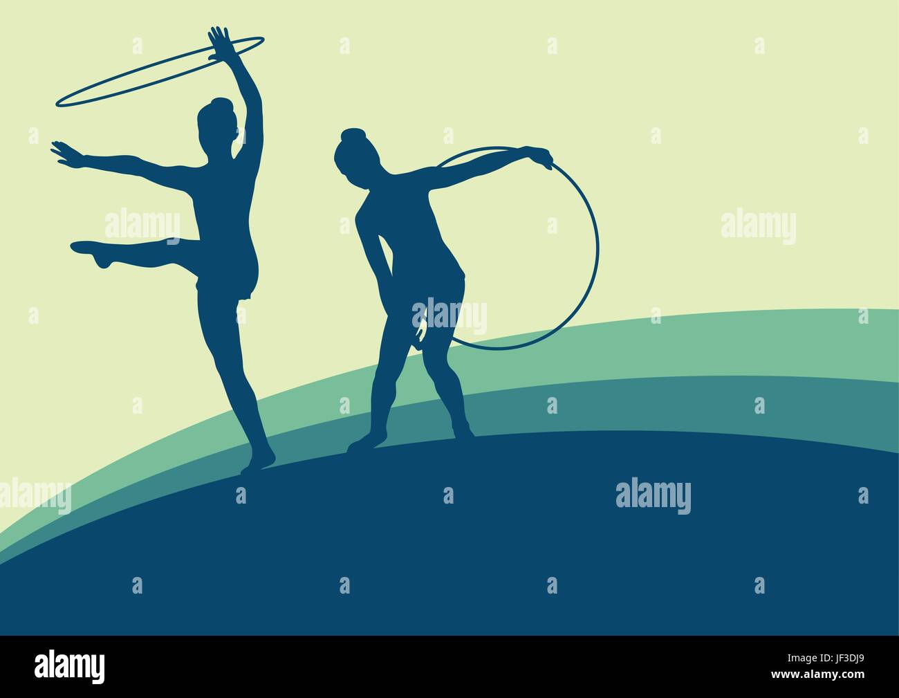 Female gymnast with hoop vector abstract background Stock Vector Image ...