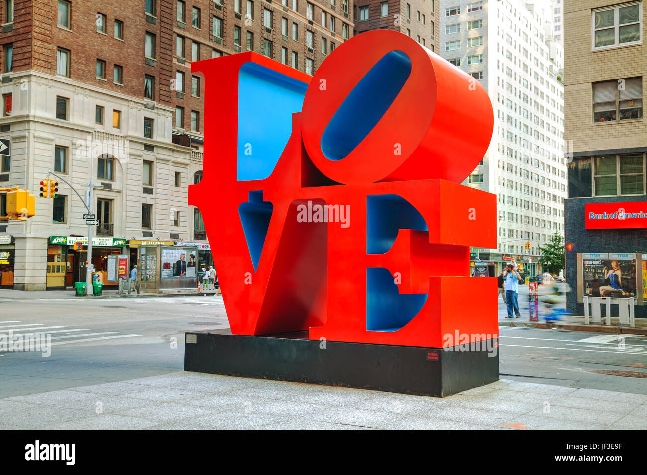 Love sculpture at 55th street in New York Stock Photo Alamy