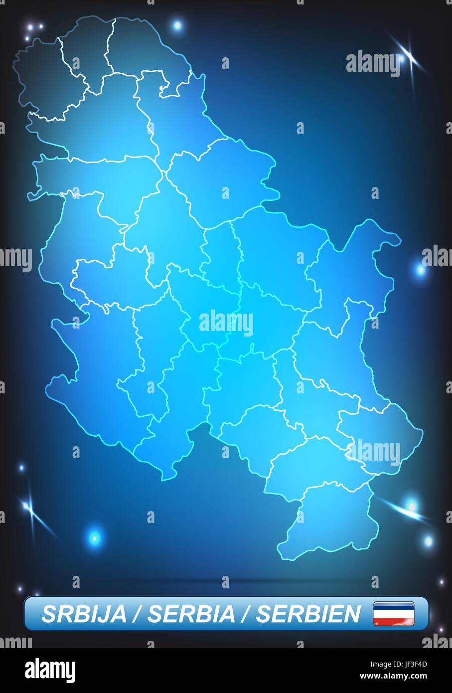 map of serbia Stock Vector