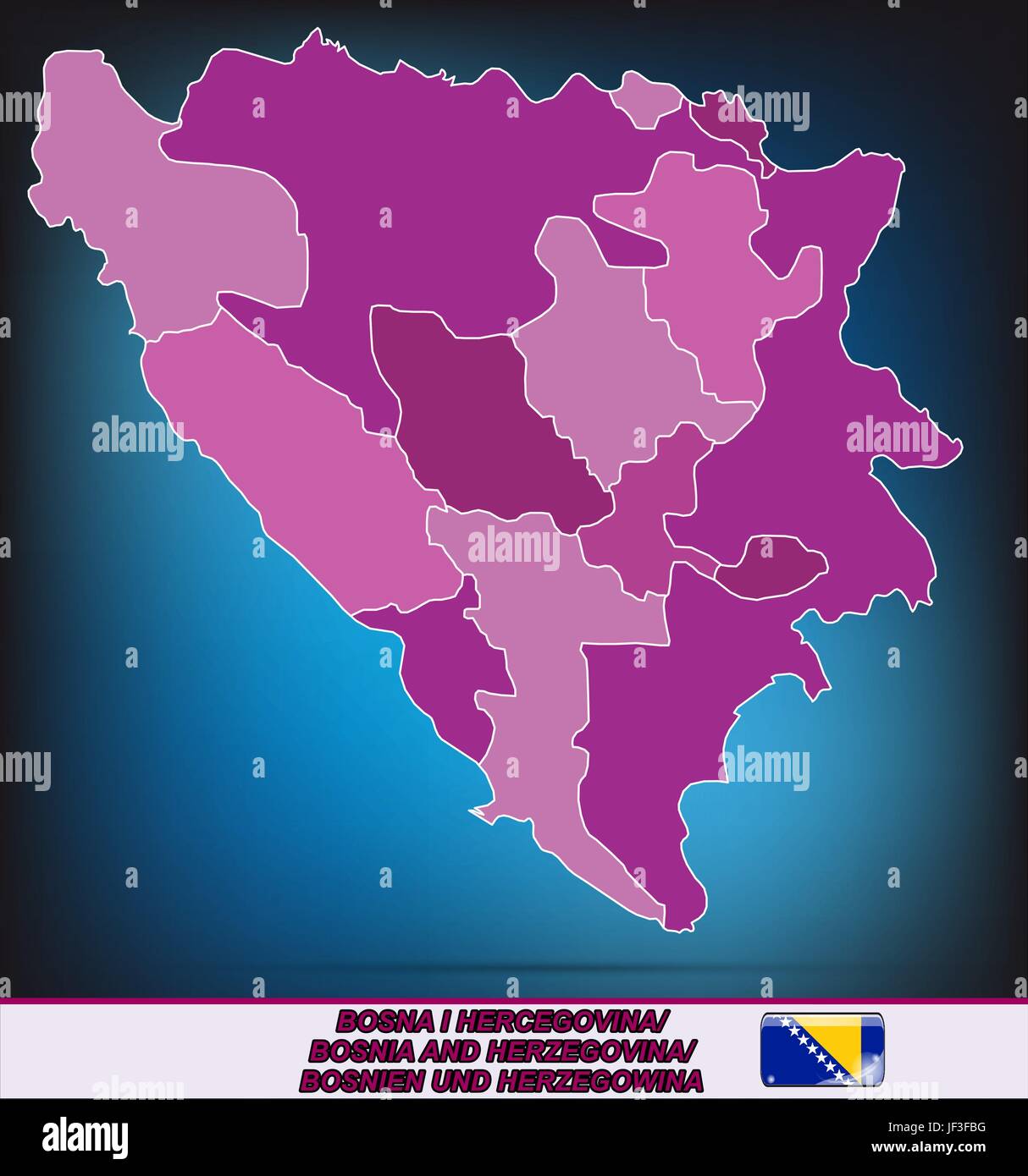 map of bosnia and herzegovina Stock Vector